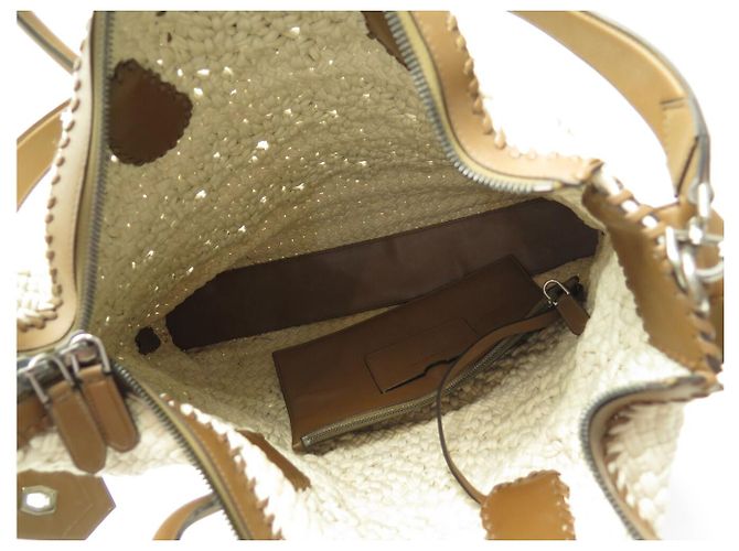BORSA A MANO GIVENCHY ANTIGONA CROCHET E PELLE BORSA DA WEEKEND Beige - vista 12