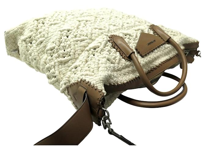 BORSA A MANO GIVENCHY ANTIGONA CROCHET E PELLE BORSA DA WEEKEND Beige - vista 4