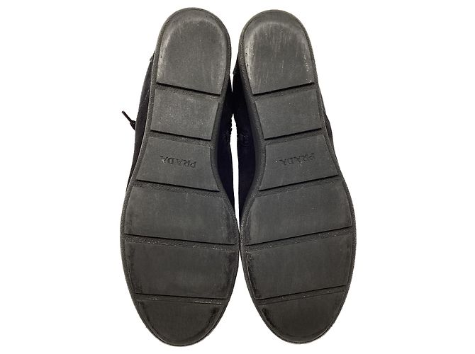 Sneakers alte con zeppa Prada Sport in suede nero - vista 9