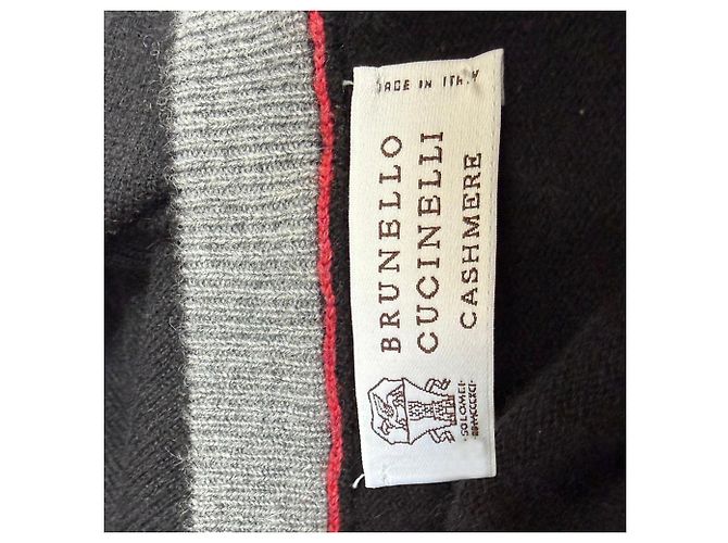 Brunello Cucinelli Knitted Crewneck Sweaters in Black Cashmere - view 5