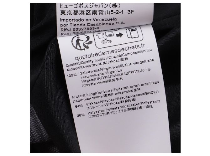 Hugo Boss Vestido midi em lã cinza Boss Danorla com listras e decote em V - vista 6