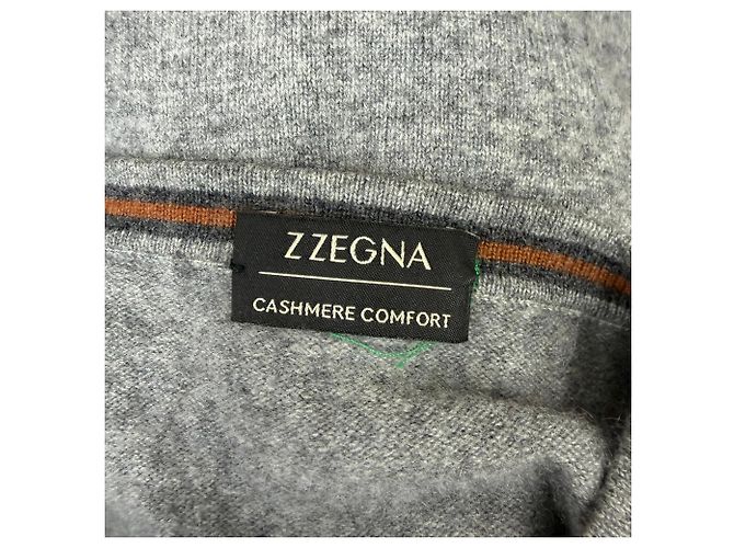 Ermenegildo Zegna Gestrickter grauer Kaschmir-Pullover von Z Zegna - Ansicht 3