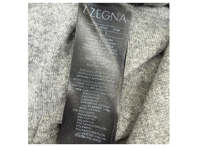 Ermenegildo Zegna Gestrickter grauer Kaschmir-Pullover von Z Zegna - Ansicht 5