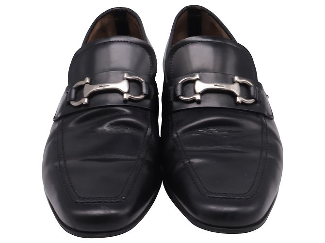 Mocassini Gancini in pelle nera di Salvatore Ferragamo Nero - vista 2