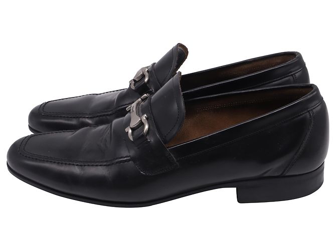 Mocassini Gancini in pelle nera di Salvatore Ferragamo Nero - vista 4