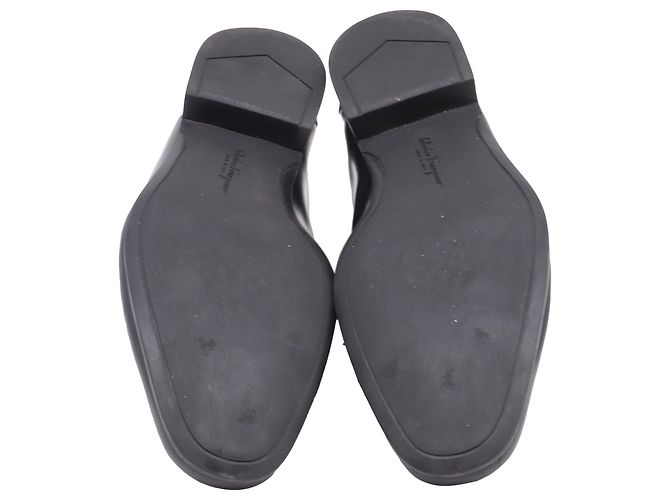 Mocassini Gancini in pelle nera di Salvatore Ferragamo Nero - vista 6