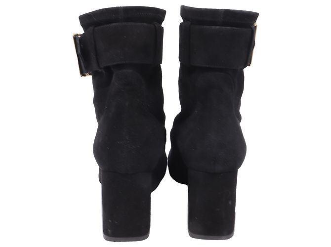 Botines con hebilla Britannia de Burberry en ante negro - vista 5
