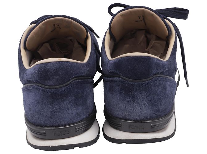 Sneakers basse con lacci Tod's in suede blu navy - vista 5