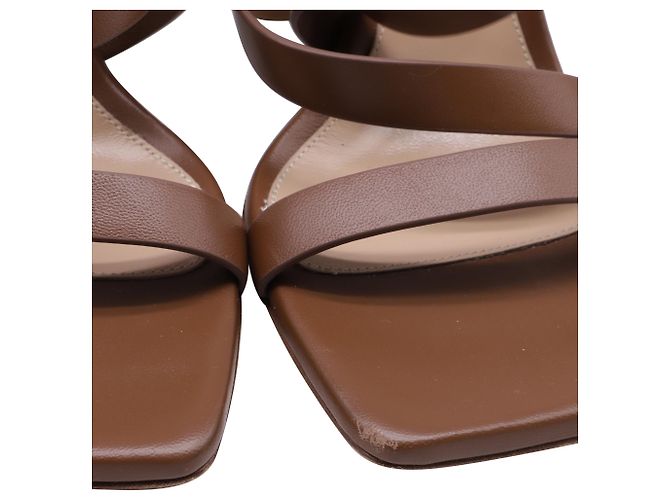 Sandali con tacco a blocco con cinturini Gianvito Rossi in pelle marrone - vista 7