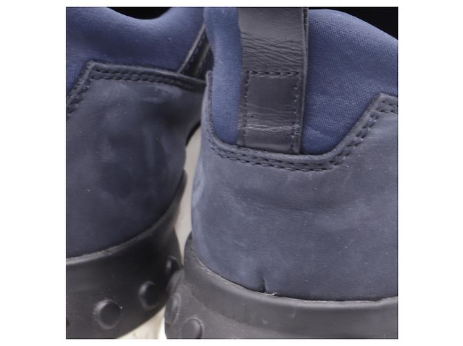 Sneakers basse Tod's No_Code in pelle blu navy - vista 10