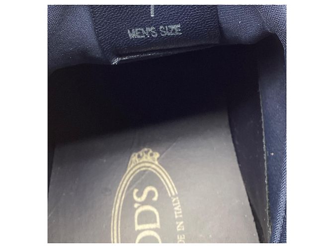 Sneakers basse Tod's No_Code in pelle blu navy - vista 13