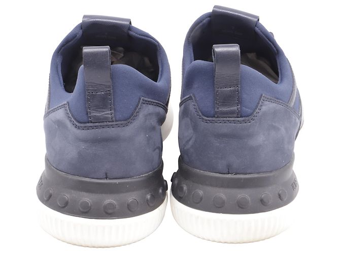 Sneakers basse Tod's No_Code in pelle blu navy - vista 5