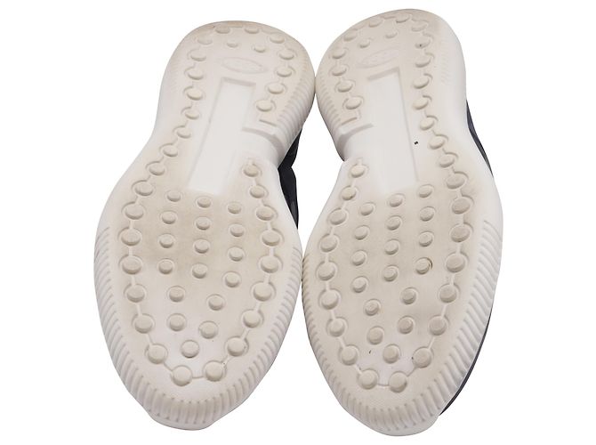 Sneakers basse Tod's No_Code in pelle blu navy - vista 6