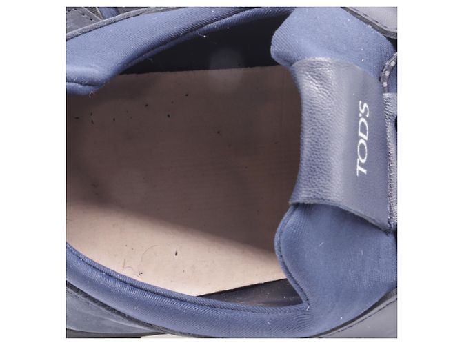 Sneakers basse Tod's No_Code in pelle blu navy - vista 7