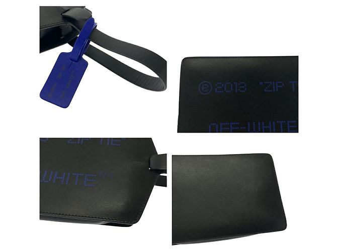 Off White OFF-WHITE Leder Clutch mit Namensschild - Ansicht 5