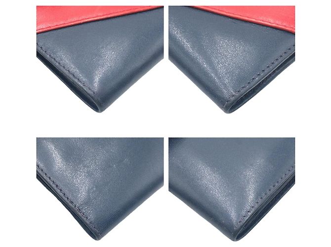 Billetera compacta de cuero Roberta di Camerino Roja Azul marino - vista 3