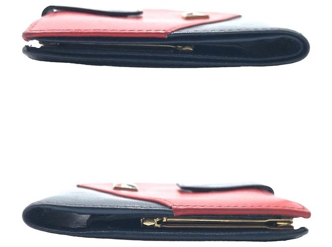 Billetera compacta de cuero Roberta di Camerino Roja Azul marino - vista 6