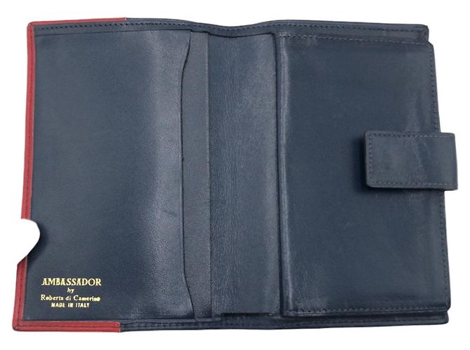 Billetera compacta de cuero Roberta di Camerino Roja Azul marino - vista 8
