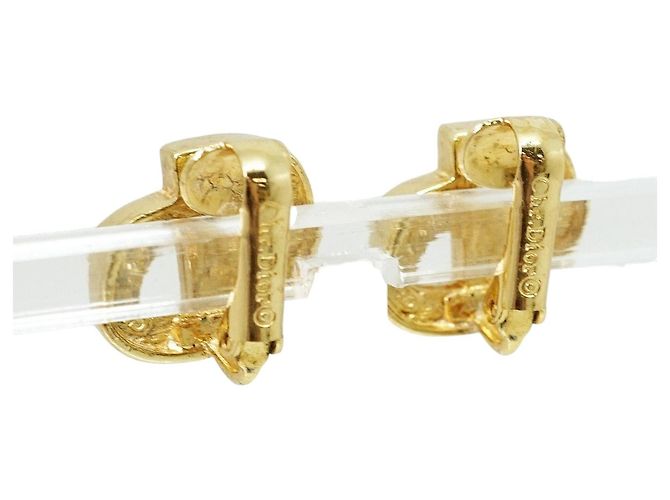 Orecchini CD in strass con logo dorato Christian Dior D'oro - vista 2