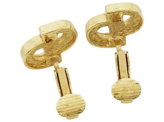 Orecchini CD in strass con logo dorato Christian Dior D'oro - vista 4