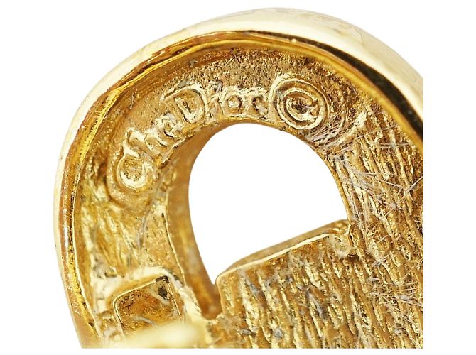 Orecchini CD in strass con logo dorato Christian Dior D'oro - vista 5