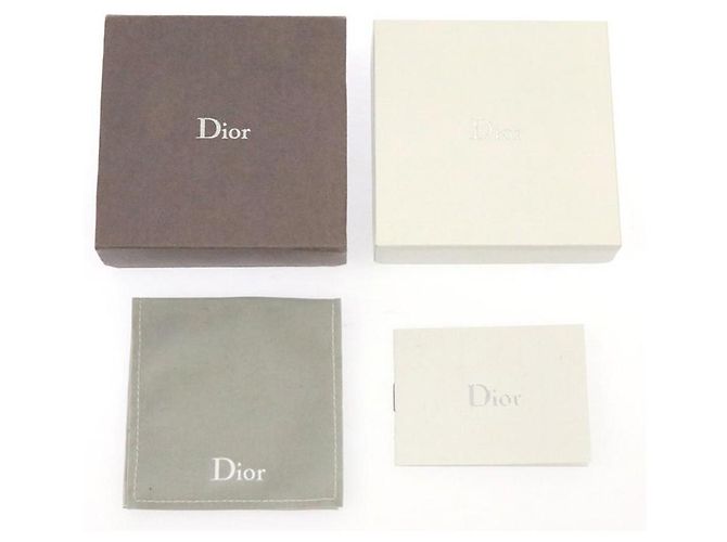 Orecchini a cerchio dorati con logo Christian Dior in cristalli di strass D'oro - vista 3
