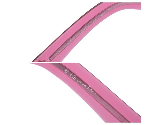 Óculos de sol sem aro Dior Diorlywood YB7 com lente rosa e strass com aro prateado Prata - vista 7