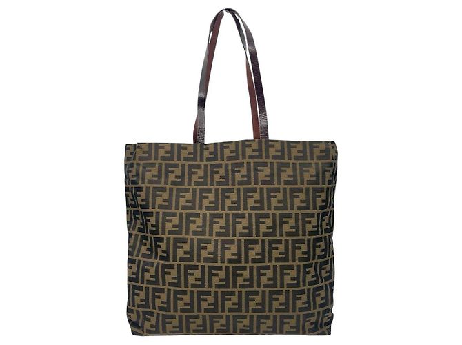 Fendi Zucca-Muster Tote Bag in Khaki Dunkelbraun - Ansicht 2