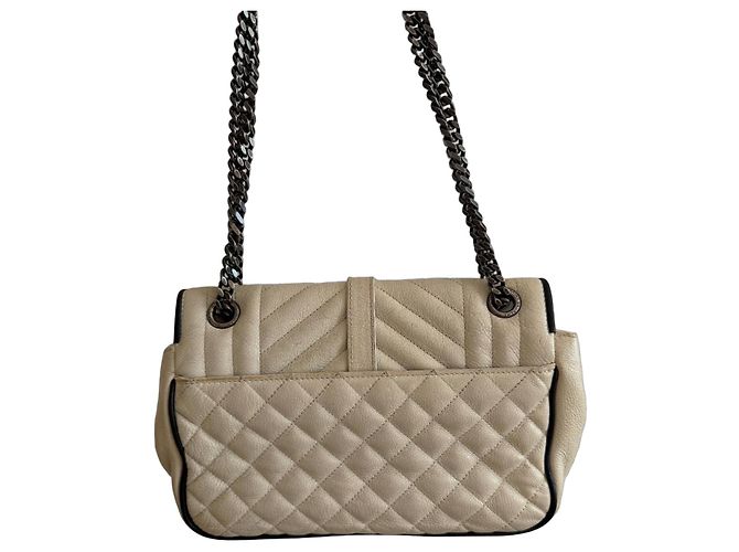 Collège Saint Laurent Borsa College Chevron in pelle bianca Bianco - vista 2