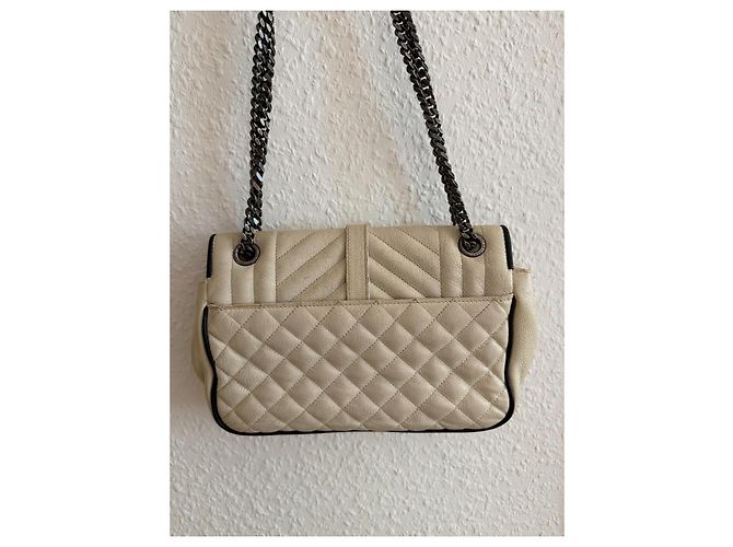Collège Saint Laurent Borsa College Chevron in pelle bianca Bianco - vista 3