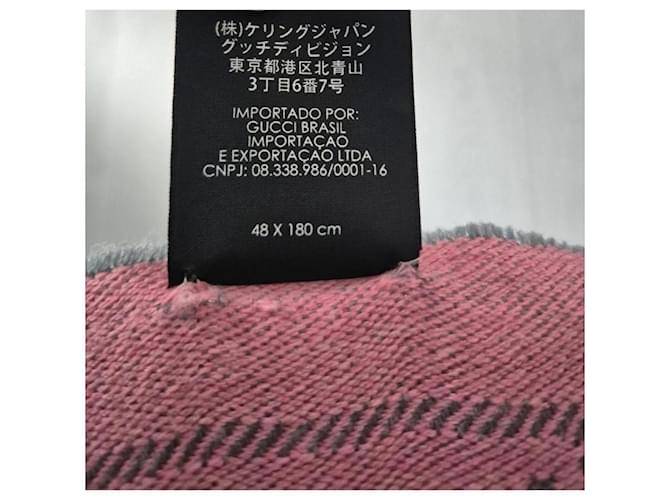 Sciarpa Gucci GG Marmont. Rosa Grigio - vista 7