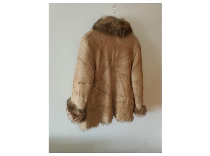 Autre Marque Lammleder Jacke beige 3/4 Ärmel - Ansicht 2