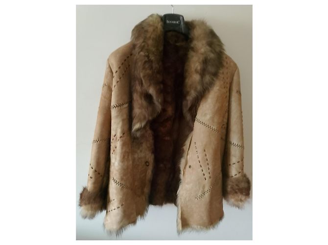 Autre Marque Lammleder Jacke beige 3/4 Ärmel - Ansicht 3