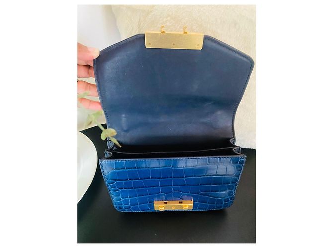 Borsa Tory Burch in pelle blu navy - vista 7