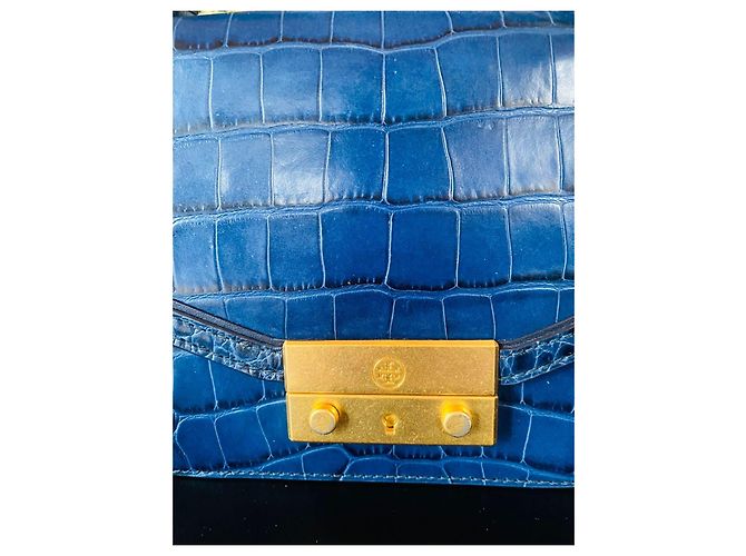 Borsa Tory Burch in pelle blu navy - vista 9