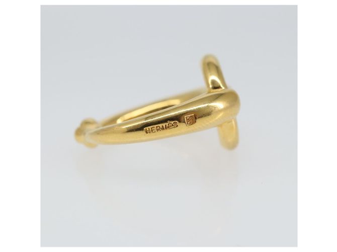 Ring Hermès Anello per sciarpa HERMES in metallo dorato Auth ka1739M D'oro - vista 6