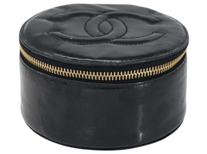 CHANEL COCO Marque Boîte à Bijoux Boîte à Bijoux Vernie Noir Or CC Auth 166447 Doré - vue 13