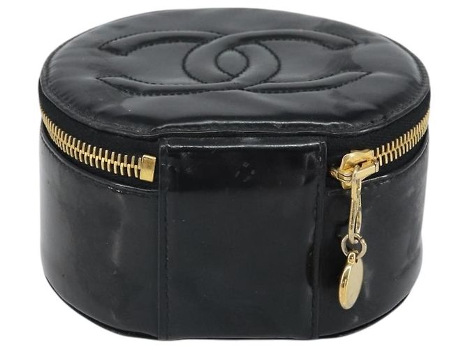 CHANEL COCO Marque Boîte à Bijoux Boîte à Bijoux Vernie Noir Or CC Auth 166447 Doré - vue 2