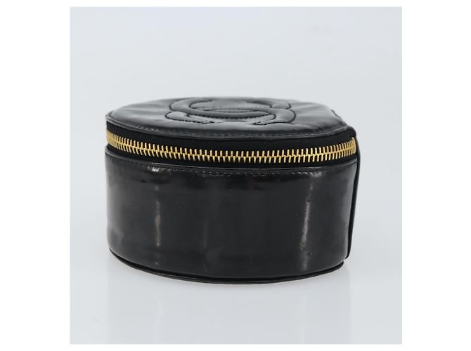 CHANEL COCO Marque Boîte à Bijoux Boîte à Bijoux Vernie Noir Or CC Auth 166447 Doré - vue 3