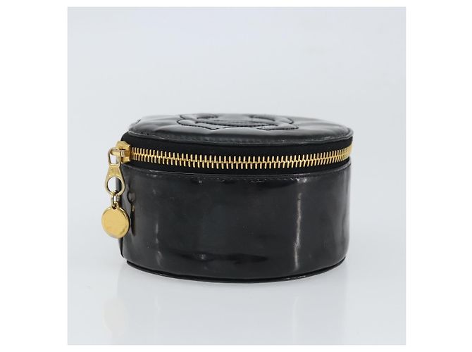 CHANEL COCO Marque Boîte à Bijoux Boîte à Bijoux Vernie Noir Or CC Auth 166447 Doré - vue 4