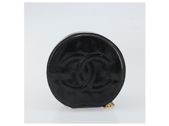 CHANEL COCO Marque Boîte à Bijoux Boîte à Bijoux Vernie Noir Or CC Auth 166447 Doré - vue 5