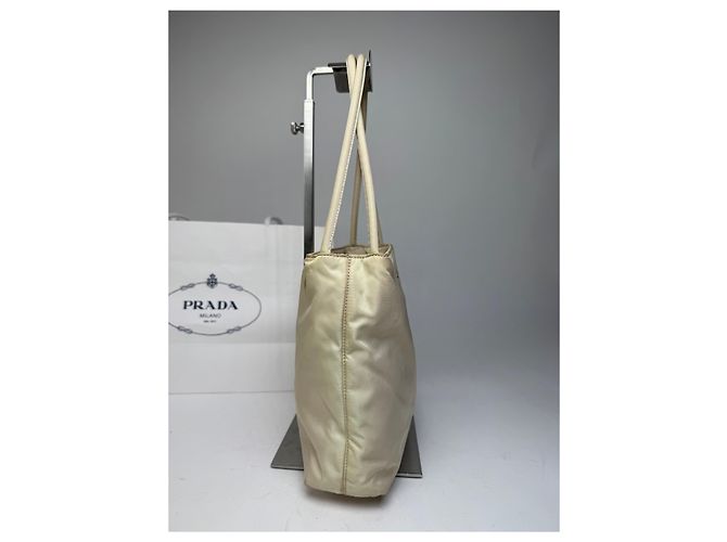 Borsa Triangolare in Poliestere Vintage Prada Beige - vista 9