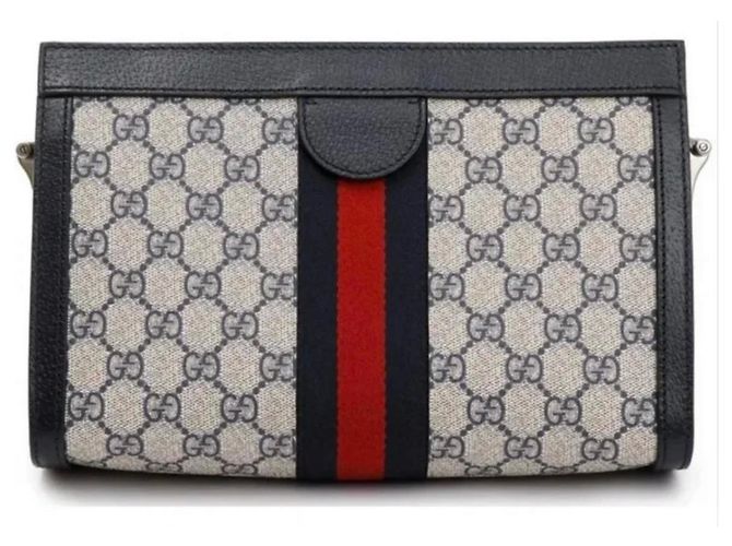 Borsa a tracolla Gucci Ophidia GG Supreme Nero Rosso Beige - vista 7