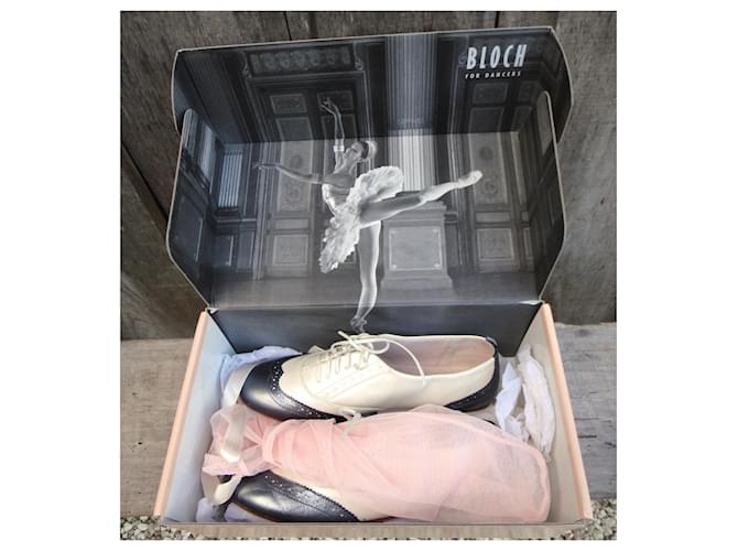 Scarpe Oxford Bloch in Pelle Argento Eggshell Bianco sporco - vista 2