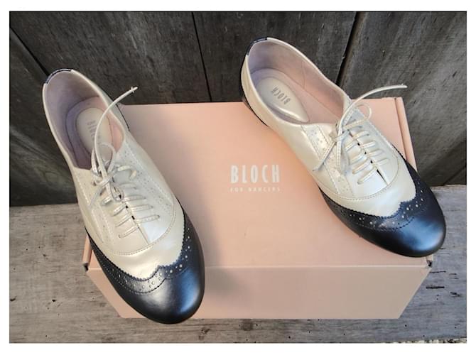 Scarpe Oxford Bloch in Pelle Argento Eggshell Bianco sporco - vista 9