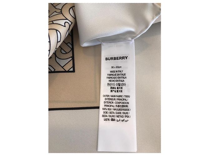 Sciarpa Burberry in seta beige crema - vista 5