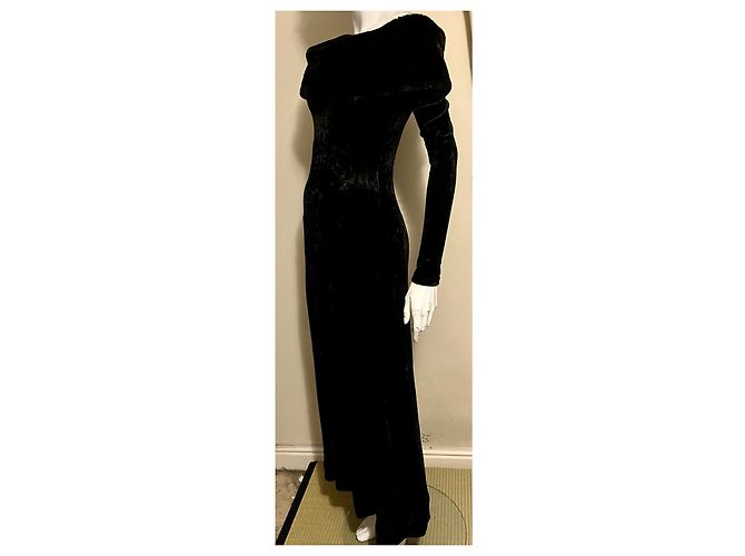 Jenny Packham Schwarzes Samt-Abendkleid - Ansicht 3