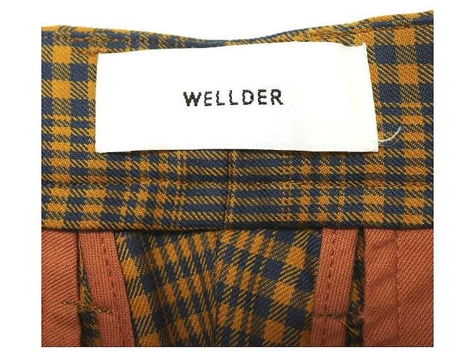 Autre Marque Calças de lã xadrez com pregas WELLDER Laranja - vista 4