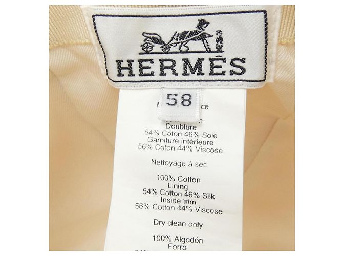 Cappello in cotone Hermès H251057N Beige - vista 3