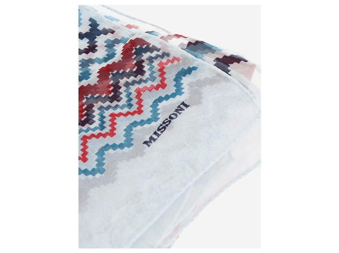 Missoni Blaue Zickzack-Chiffonschal - Ansicht 3